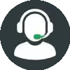 Casino customer support icon with headset and microphone.
