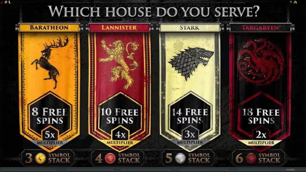Bonus Game of Thrones slot
