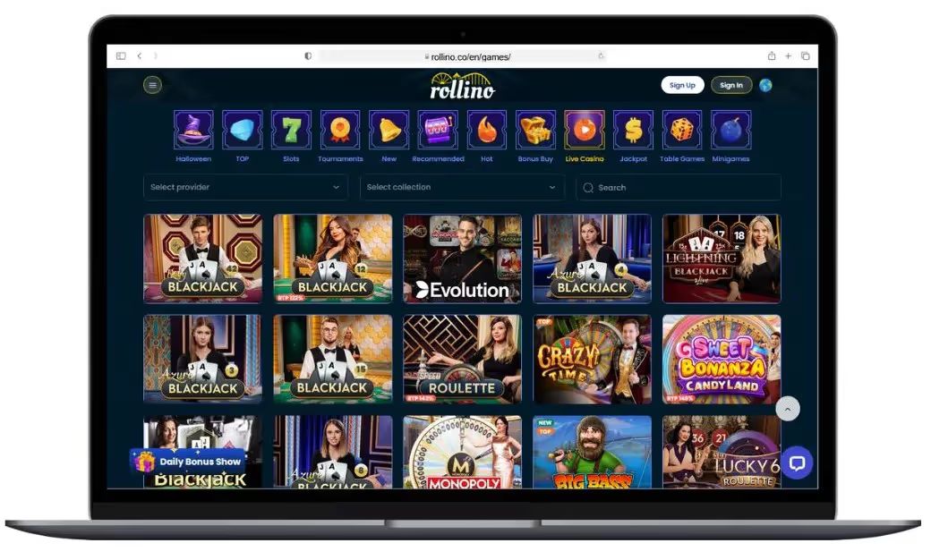 rollino live casino desktop