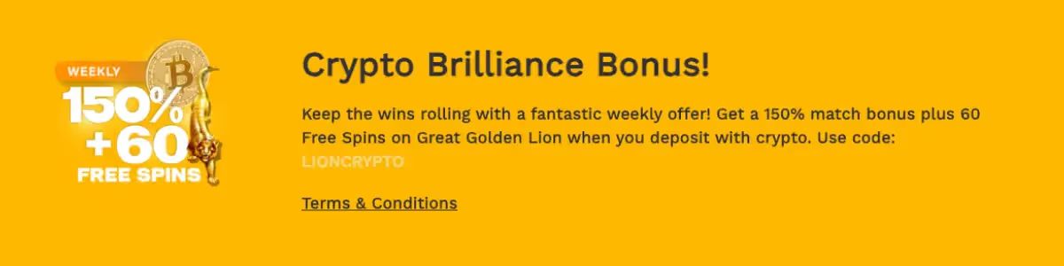 SunnySpins Casino Crypto Bonus