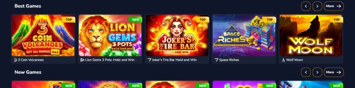 MaxiSpin Casino games screenshot