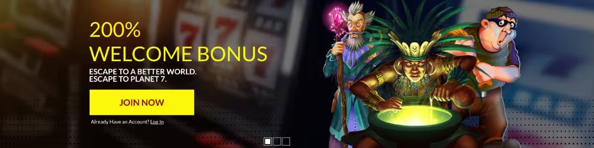 Planet 7 Casino Welcome Bonus Screenshot