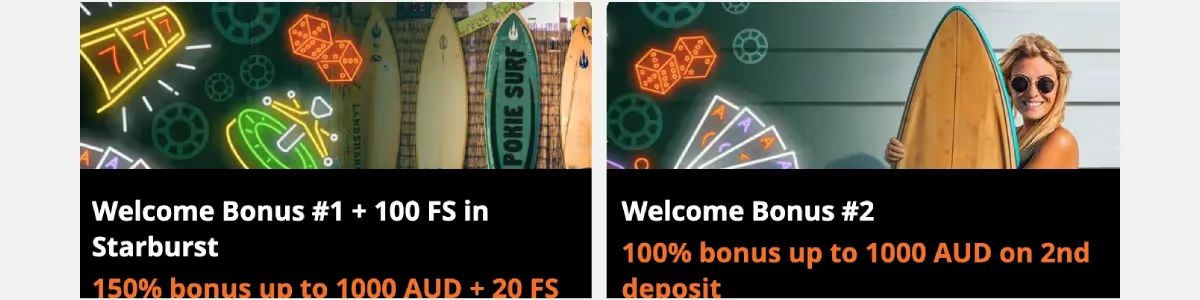 Pokiesurf Casino Bonuses