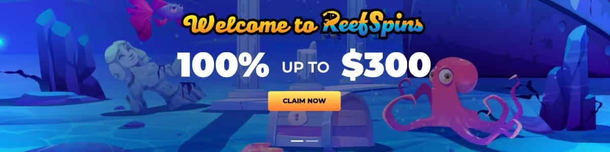 ReefSpins Casino Welcome Bonus Screenshot