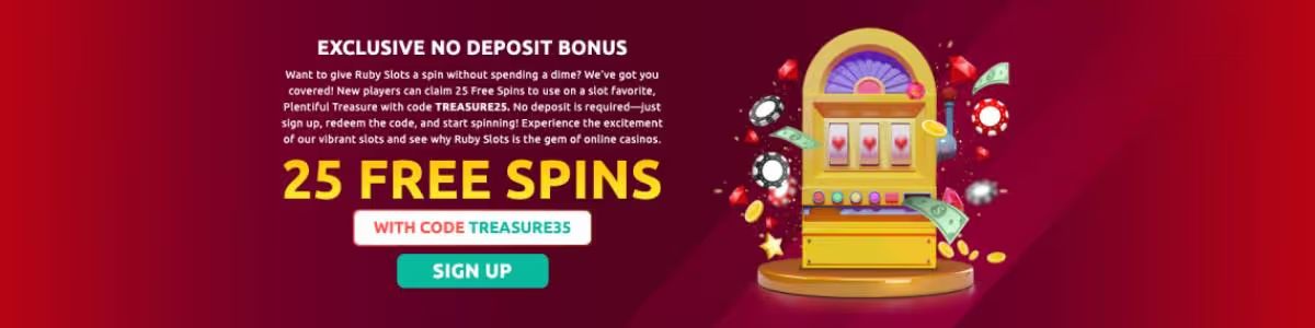 Ruby Slots Casino Free Spins Screenshot
