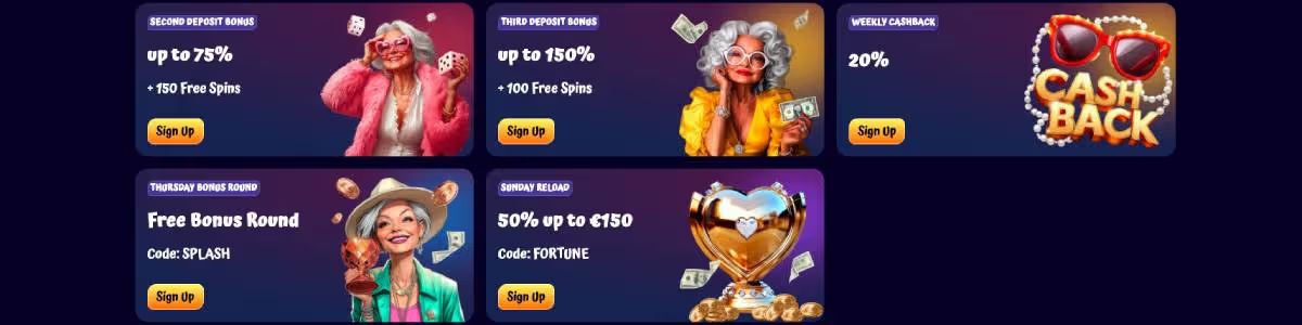 SpinGranny Casino Bonuses screenshot