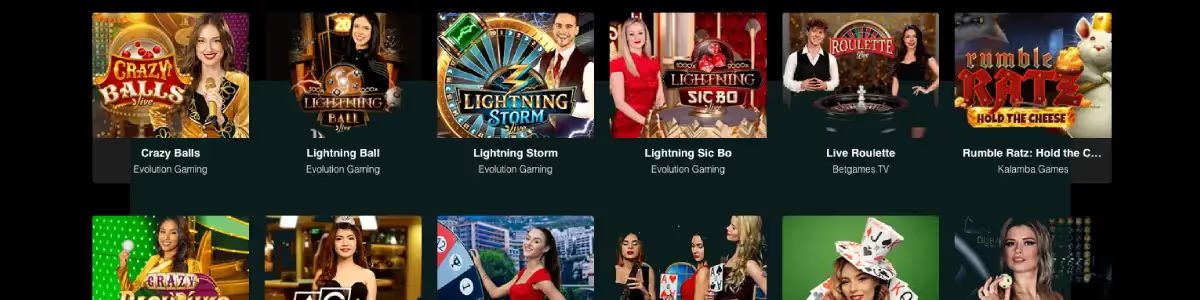 Anarchy casino review, image of virtual casino games and options