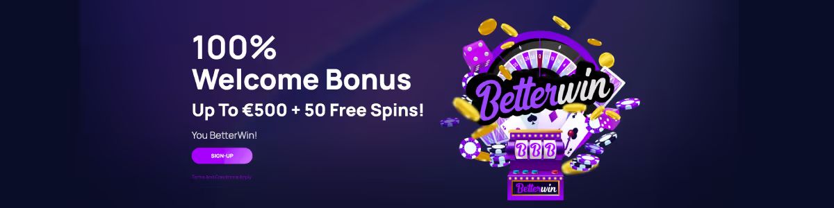BetterWin Casino welcome bonus Screenshot