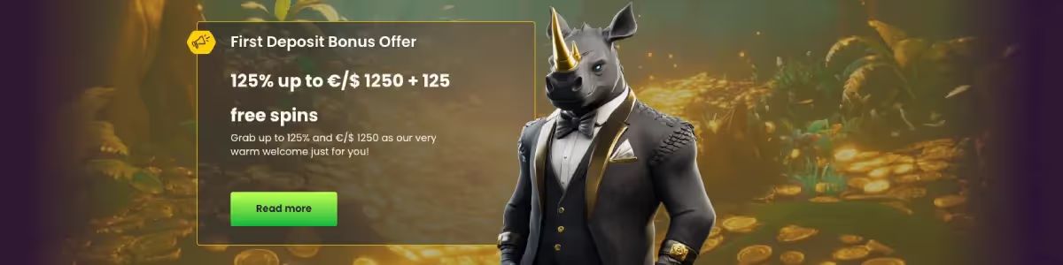 BizzoCasino review, image of first deposit bonus offer and free spins