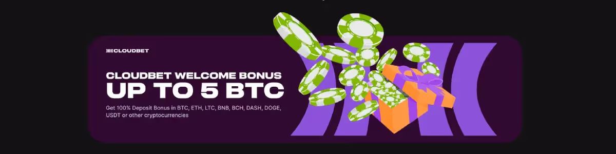 Cloudbet Casino review, image of welcome bonus