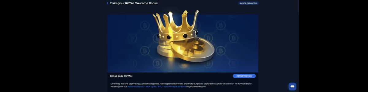 CryptoRoyal Welcome Bonus