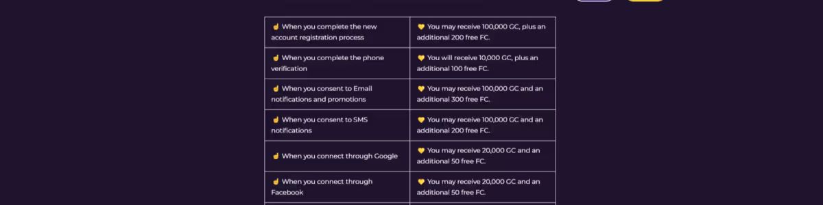 Fortune Coins Sign Up Bonus