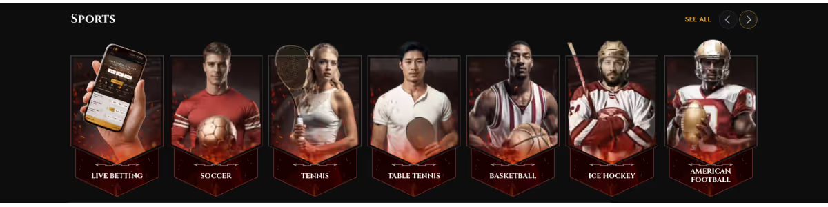 Legiano Casino Review, image of sports live betting options