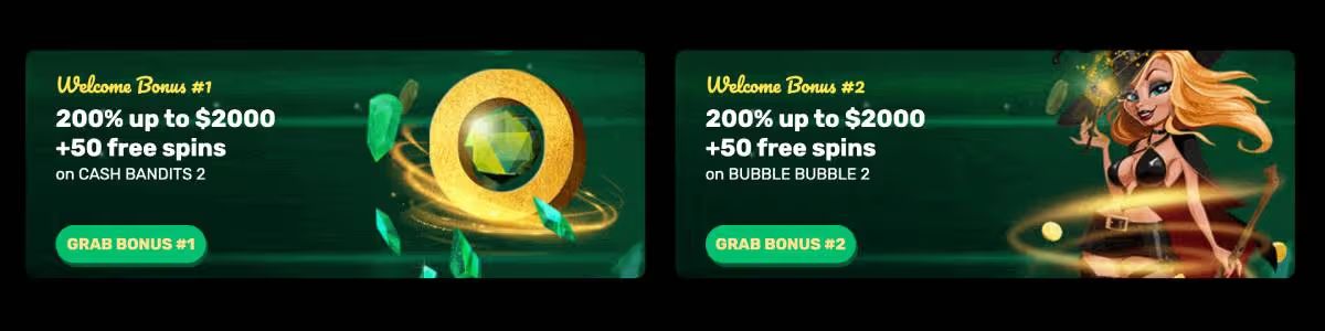 Ozwin Casino welcome bonus screenshot