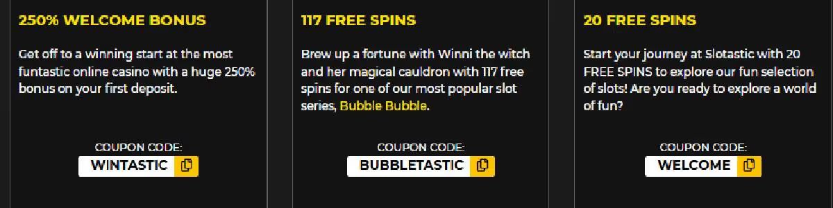 Slotastic Welcome Bonuses