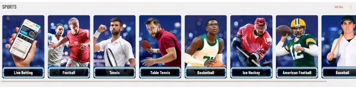 Spin247 Casino Review, image of live betting game options