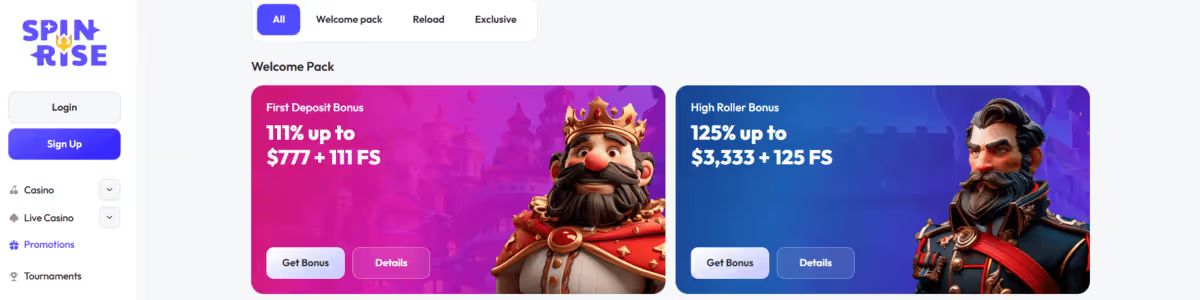 Spinrise Welcome Bonus