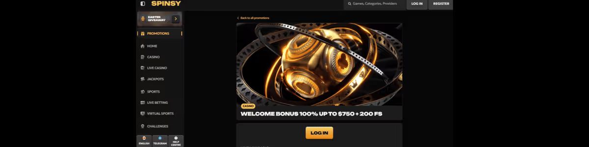 Spinsy Welcome Bonus