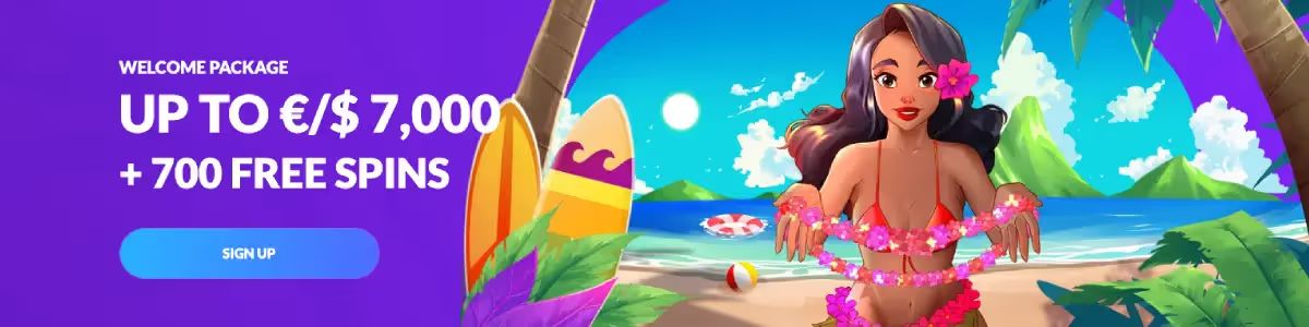Tahiti Casino Review, image of welcome bonus and free spins