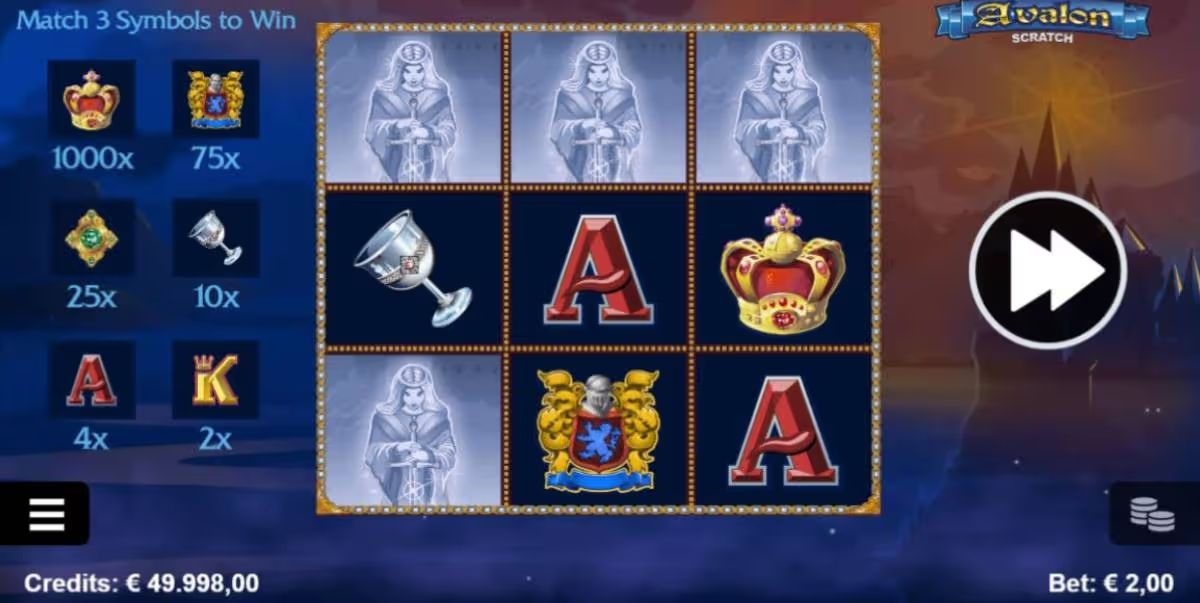 Avalon Scratch card screenshot