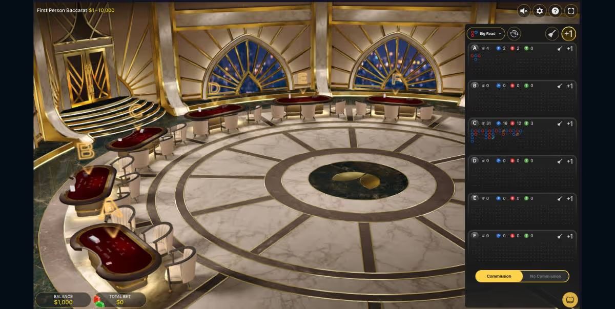 First Person Baccarat evolution gaming screenshot
