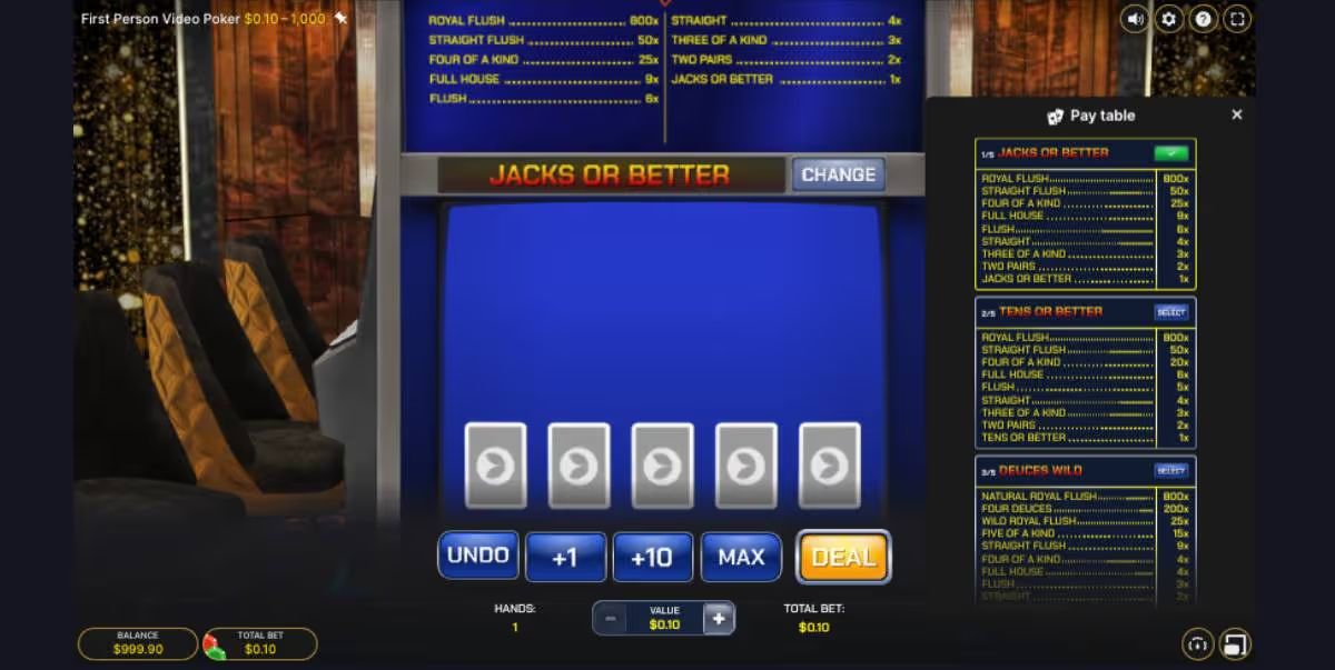 First Person Video Poker Evolution screenshot