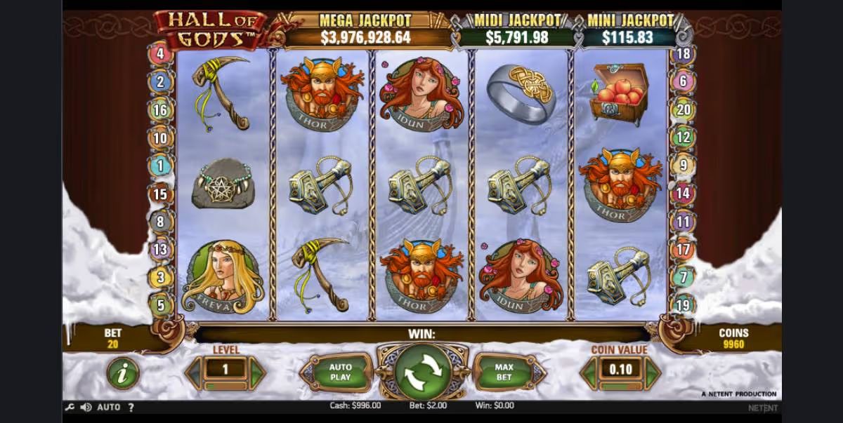Hall of Gods slot screenshot