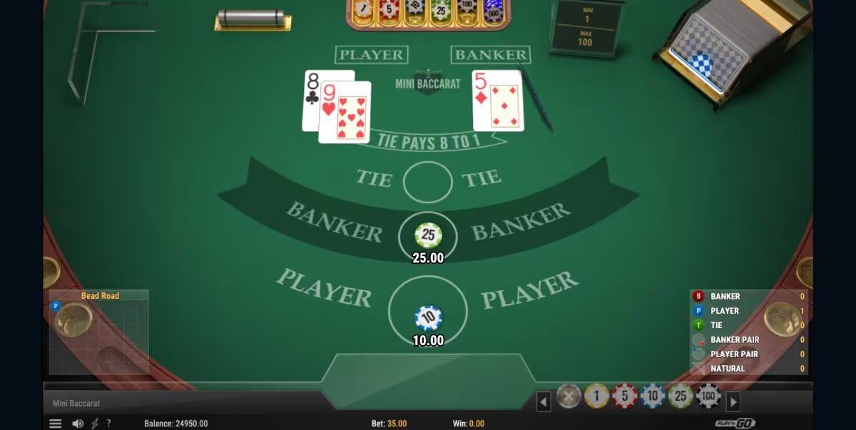 Mini Baccarat by Play'n Go screenshot