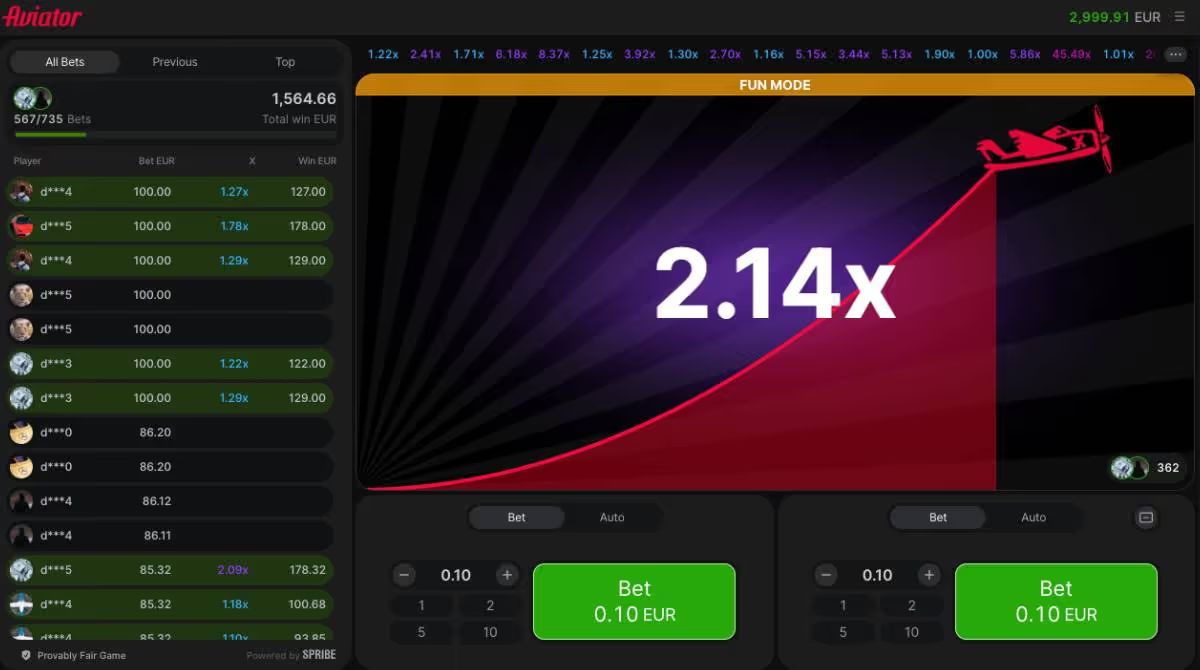 Aviator Crash Game screenshot