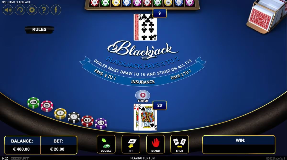 One Hand Blackjack screenshot