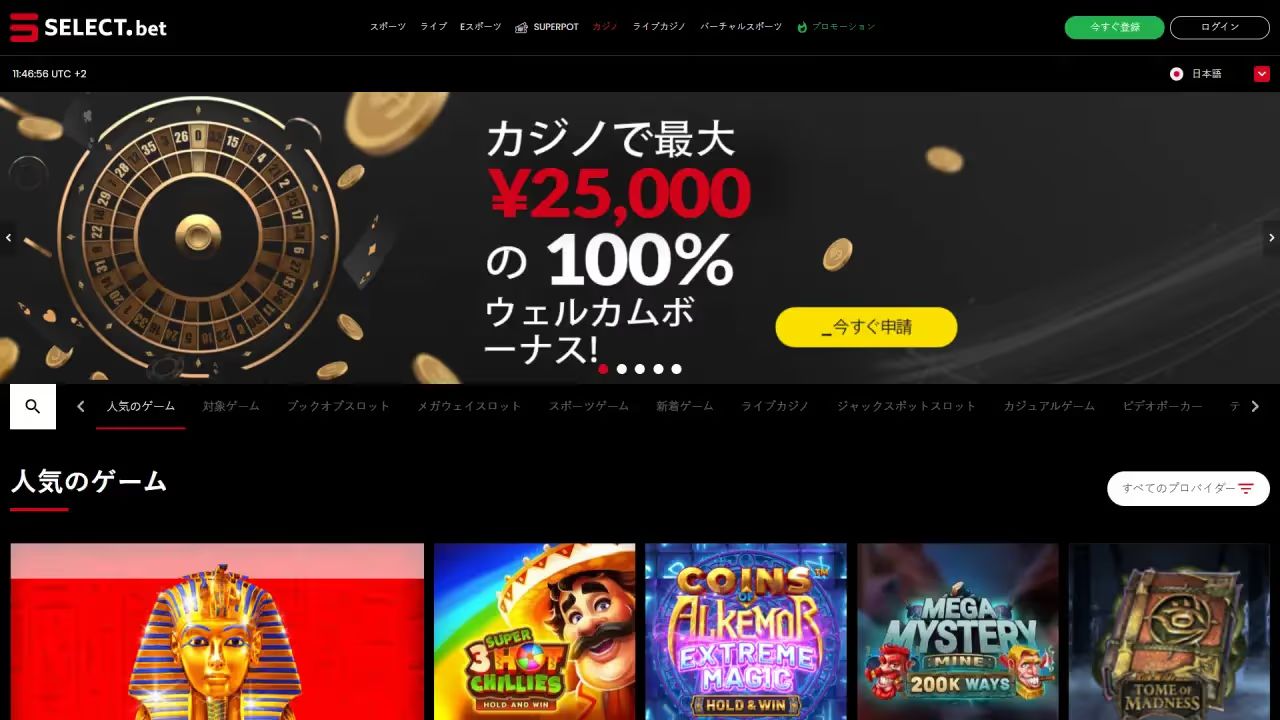 セレクトベット ホームページ（デスクトップビュー）