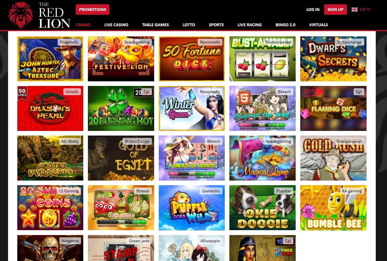 red lion casino games 1