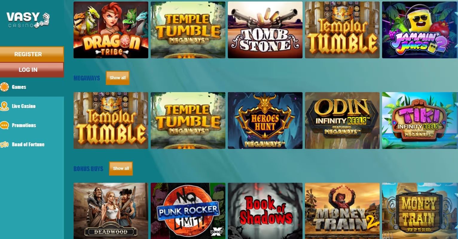 vasy casino games