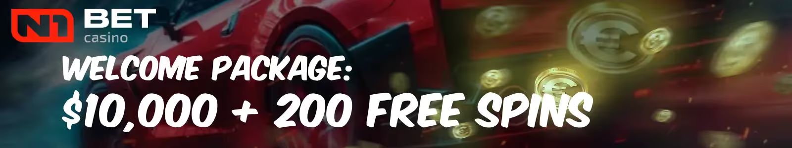 N1bet Casino Welcome Package: $10,000+200 free spins