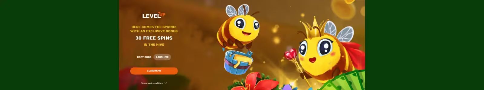 LevelUp Casino Sign Up: 30 Free Spins