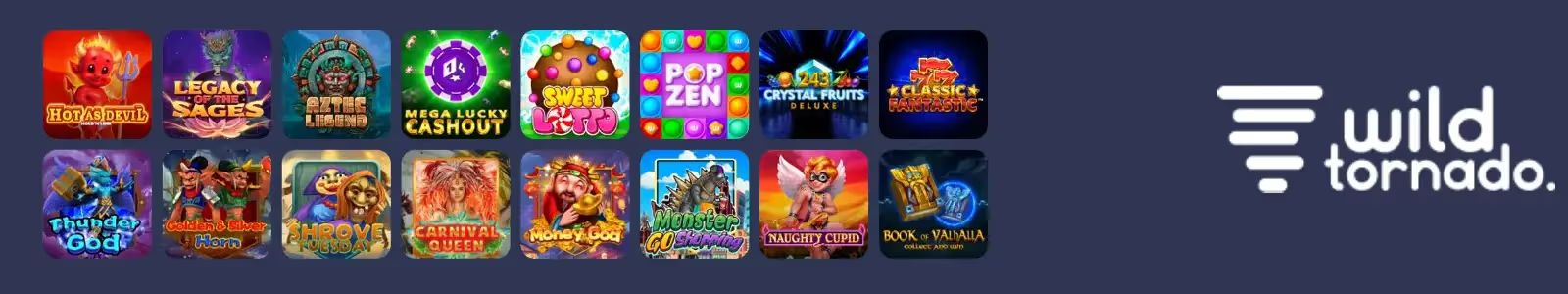 Wild Tornado Casino Game Icons