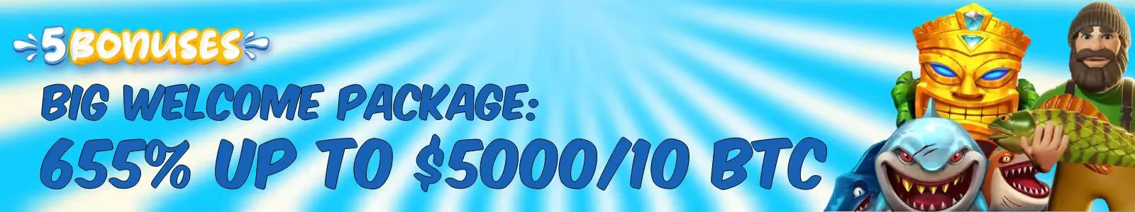 5 bonuses casino weocome package