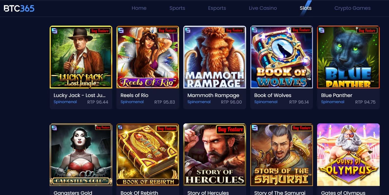 btc365 casino games