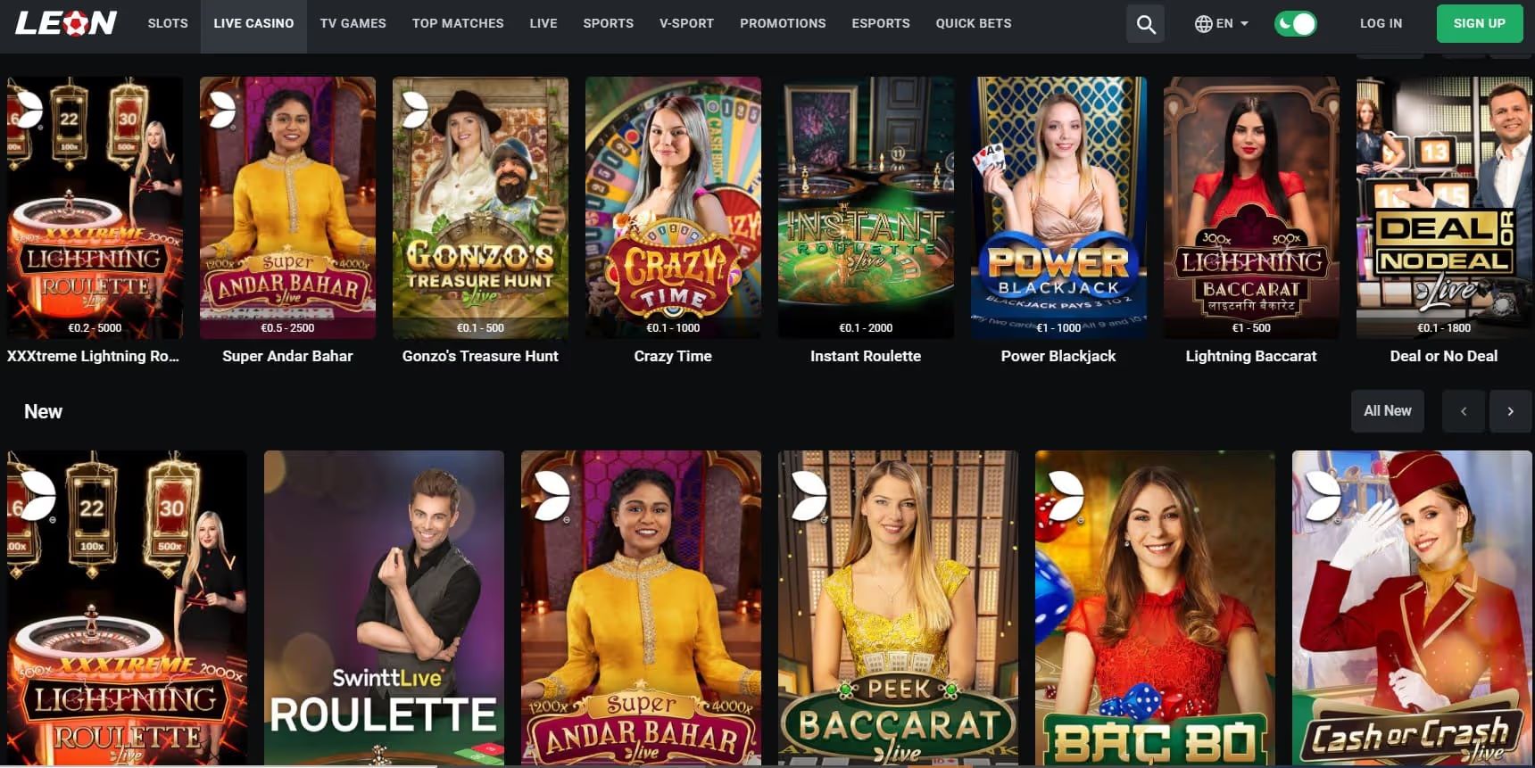 leon casino games