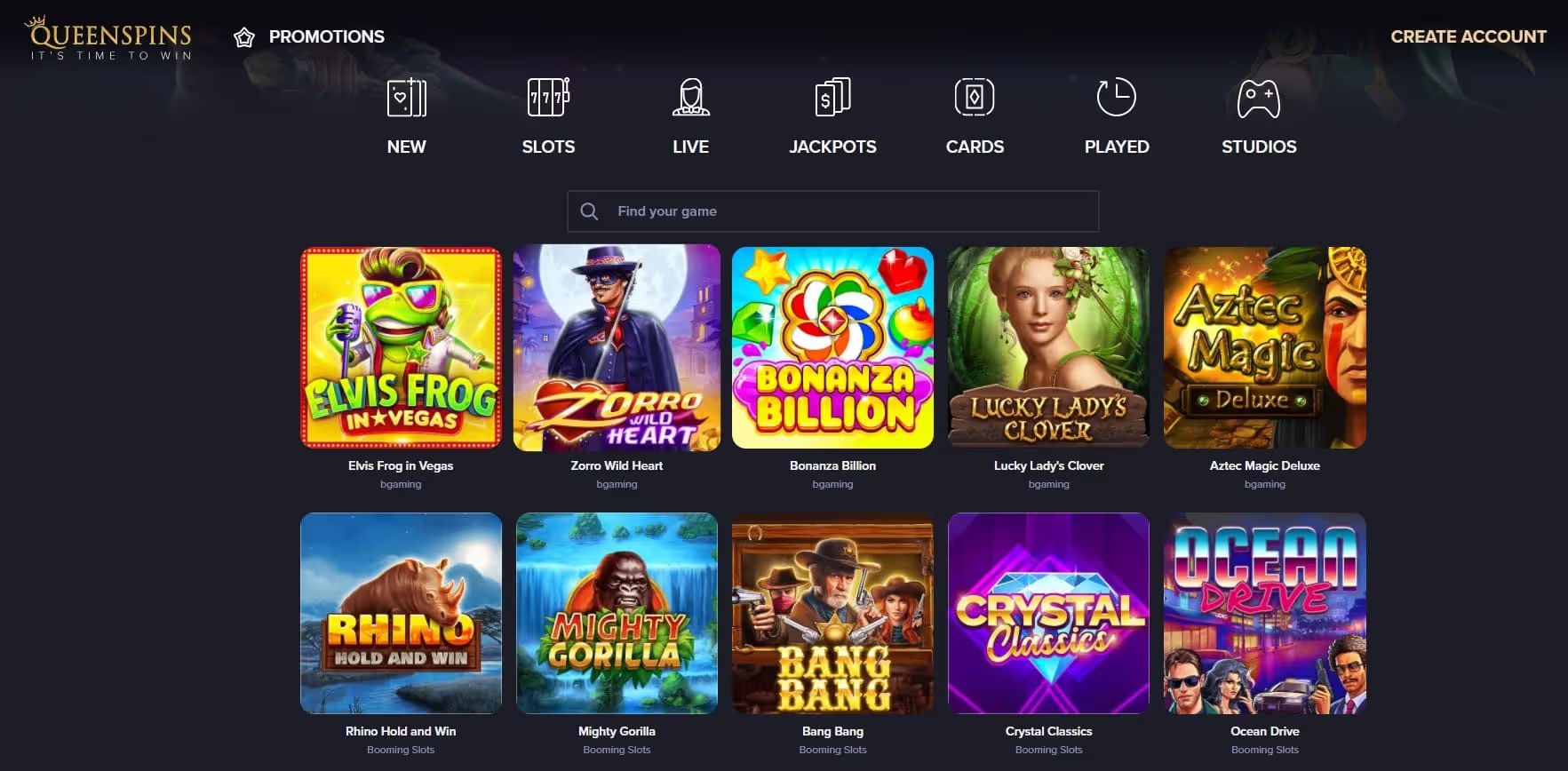 queenspins casino casino games