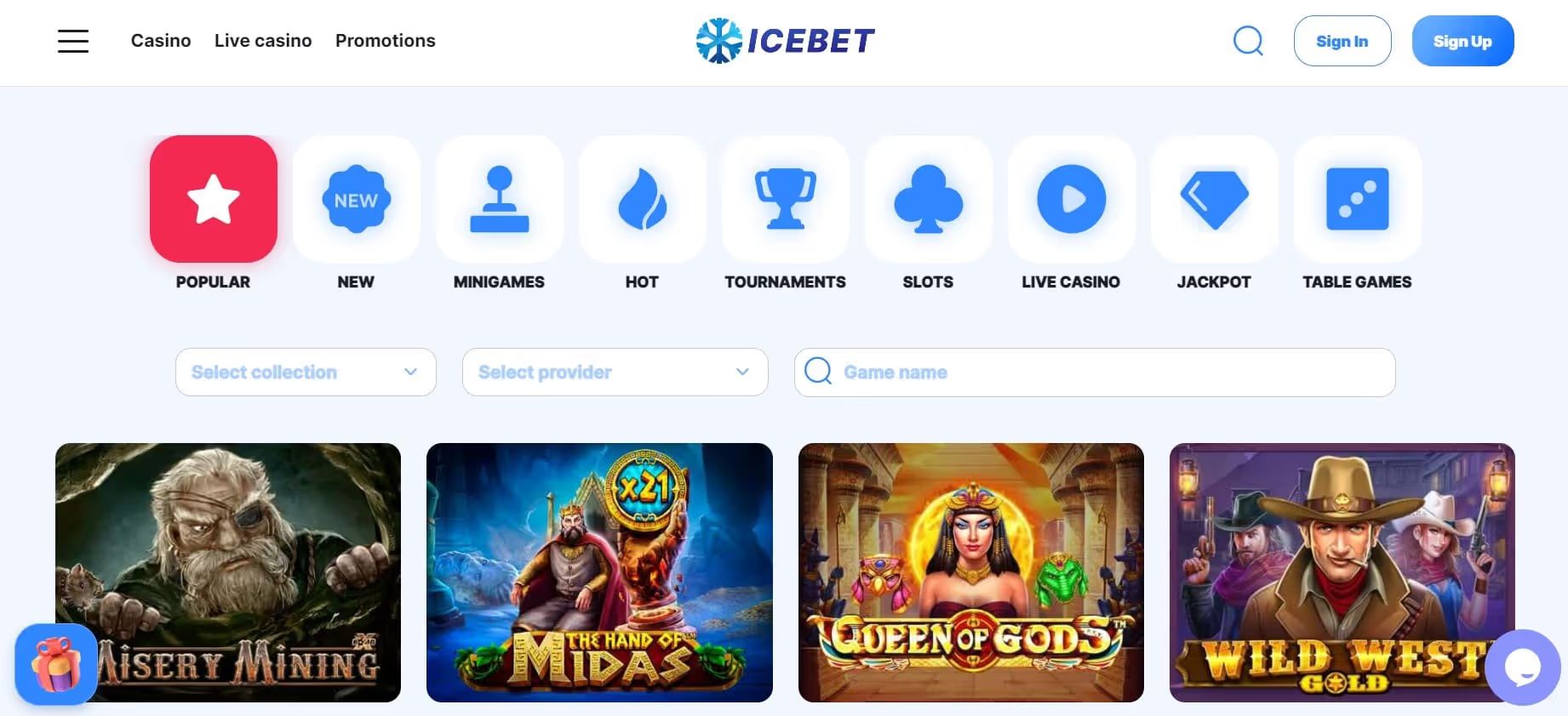 ice bet casino games 1