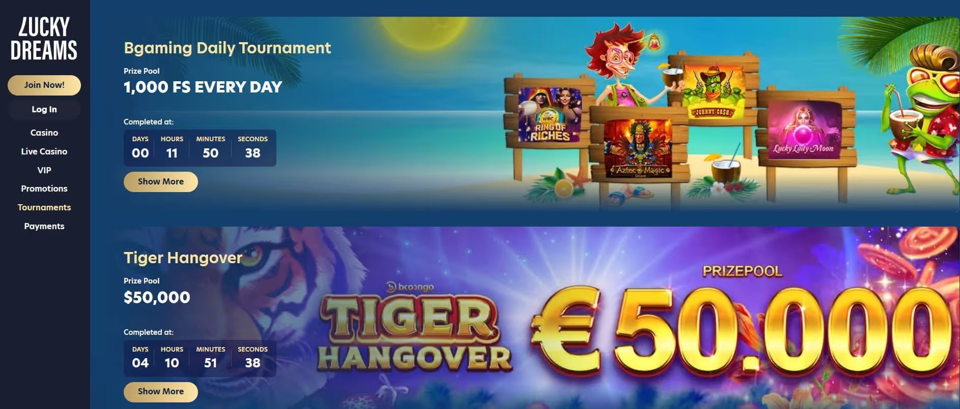 lucky dreams tournaments
