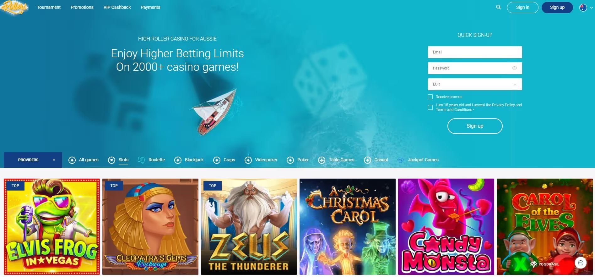 rollers casino games