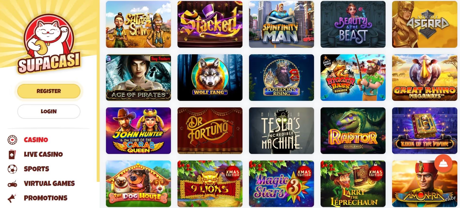supacasi casino games