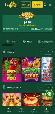 Fair Go Casino homepage showcasing $1,000 welcome bonus and game categories