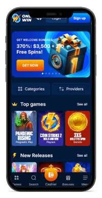 OnlyWin Casino mobile screenshots