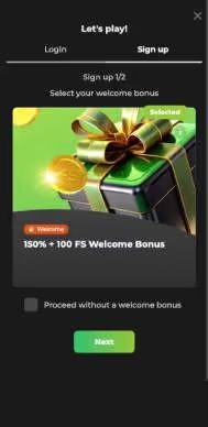 Betunlim Casino login screenshot