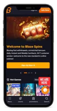 BlazeSpins Mobile casino screenshot
