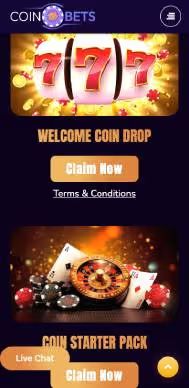 CoinBets777 Casino promotions screenshot