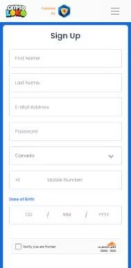 Crypto Loko Casino sign up screenshot